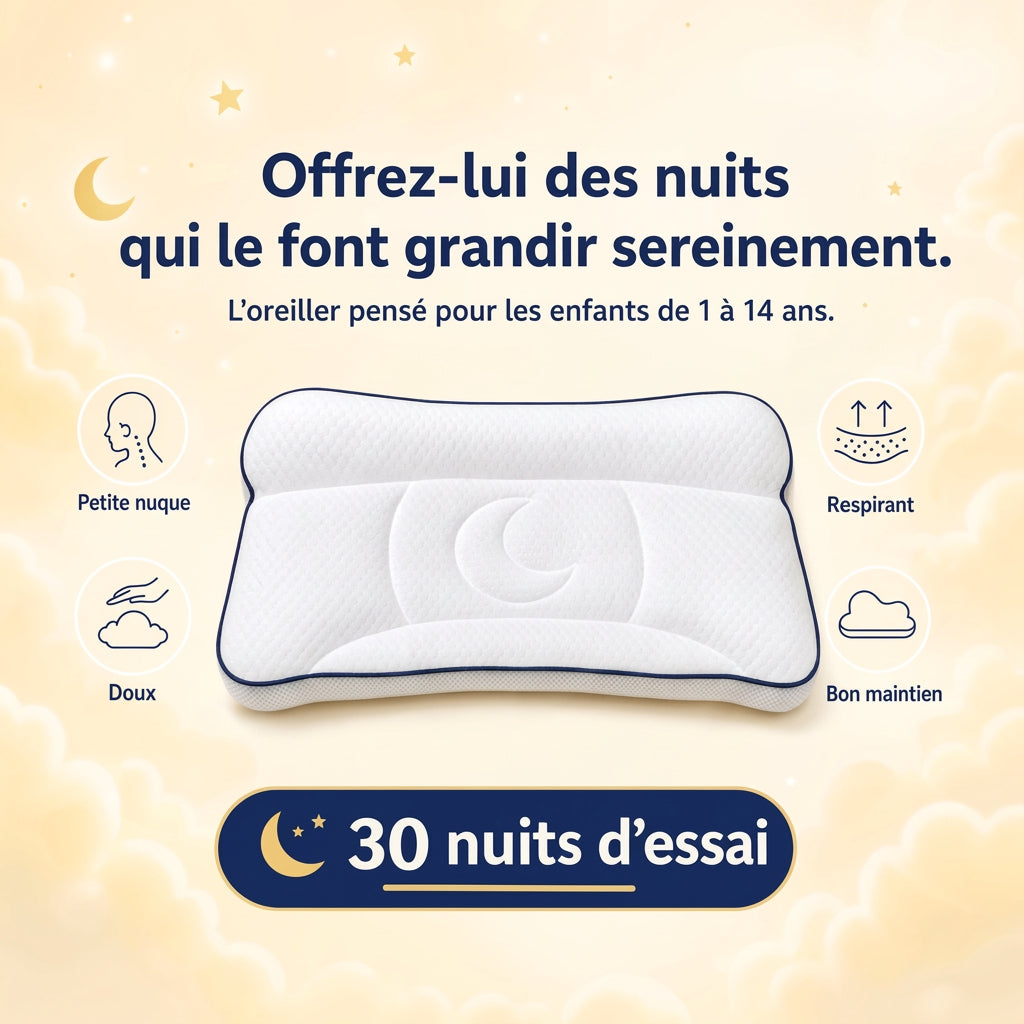 L’oreiller pour enfant fait pour sa nuque