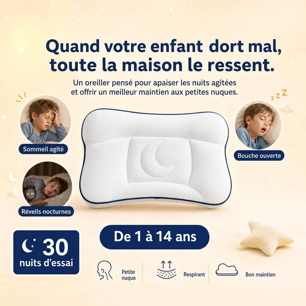 L’oreiller pour enfant fait pour sa nuque